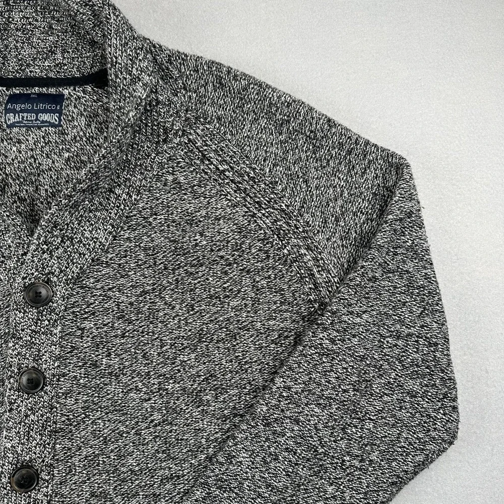 Angelo Litrico Men's 3XL Grey Cardigan Acrylic Sweater
